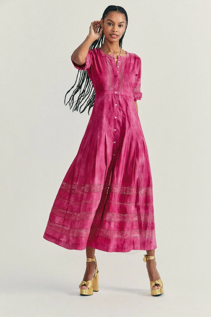 LoveShackFancy Beth Dress - BORDEAUX HAND DYE Dresses 3 LoveShackFancy Beth Dress - BORDEAUX HAND DYE Dresses