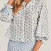 LoveShackFancy Tops Goldie Blouse - POWDER BLUE