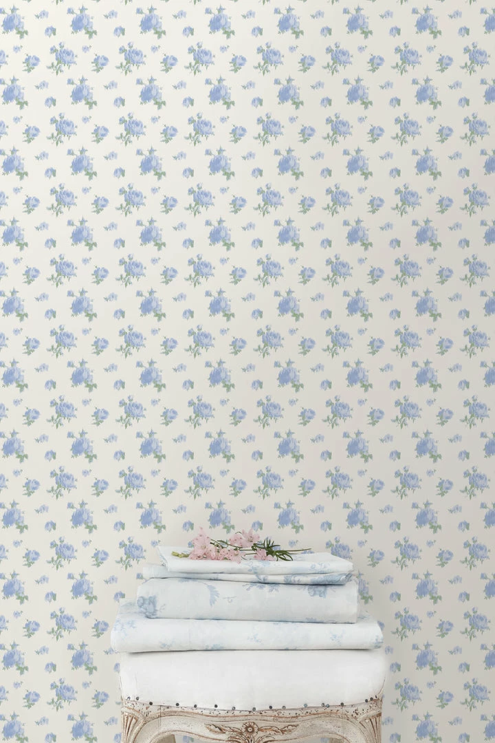 LoveShackFancy Ikat Rose Wallpaper - BLUE LAKE Home Decor 3 LoveShackFancy Ikat Rose Wallpaper - BLUE LAKE Home Decor