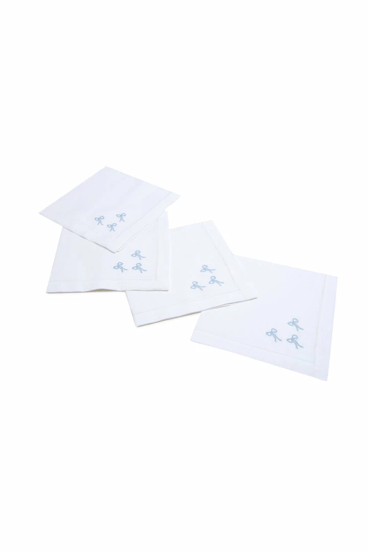 LoveShackFancy Embroidered Bow Dinner Napkin Set 3 LoveShackFancy Embroidered Bow Dinner Napkin Set
