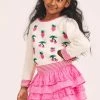 LoveShackFancy Girls Billie Skirt - HOT PINK CHERRY 1 LoveShackFancy Girls Billie Skirt - HOT PINK CHERRY