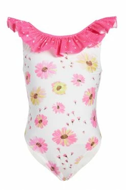 LoveShackFancy Little Girls Girls Junip One Piece - BRIGHT PEONY MULTI