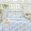LoveShackFancy Bedding Palm Beach Rose Duvet Cover And Sham Set - SLATE BLUE DREAM 1 LoveShackFancy Bedding Palm Beach Rose Duvet Cover And Sham Set - SLATE BLUE DREAM