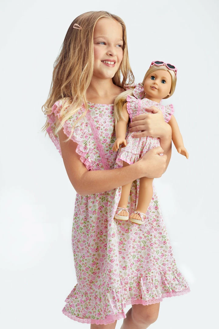 LoveShackFancy X American Girl Girls Floral Flutter Day Dress 3 LoveShackFancy X American Girl Girls Floral Flutter Day Dress
