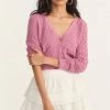 LoveShackFancy Janie Cropped Cardigan - WILD BERRY Tops 1 LoveShackFancy Janie Cropped Cardigan - WILD BERRY Tops