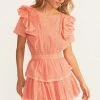 LoveShackFancy Natasha Mini Dress - PEACH BLOSSOM 2 LoveShackFancy Natasha Mini Dress - PEACH BLOSSOM