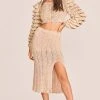 LoveShackFancy Arbor Midi Skirt - SAND