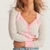 LSF Geneve Crop Cardigan - GUM DROP PINK MULTI Tops 1 LSF Geneve Crop Cardigan - GUM DROP PINK MULTI Tops