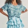 LoveShackFancy Ruffle Mini Skirt - PACIFIC INDIGO HAND DYE
