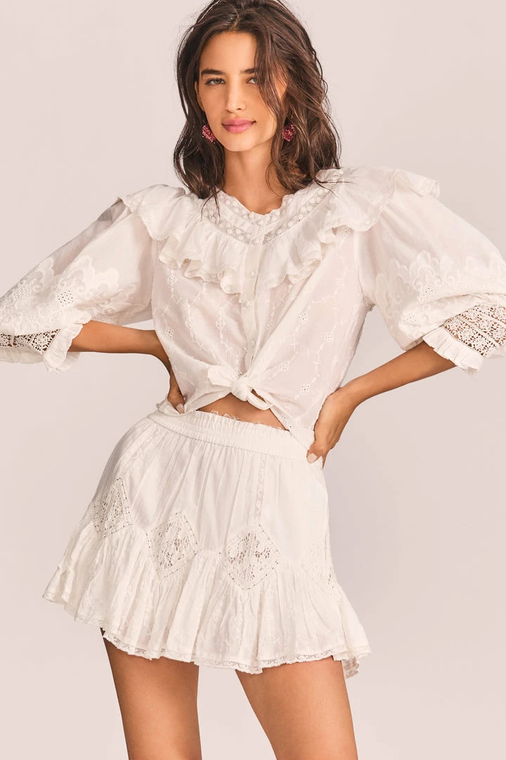 LoveShackFancy Adia Mini Skirt Skirts 3 LoveShackFancy Adia Mini Skirt Skirts